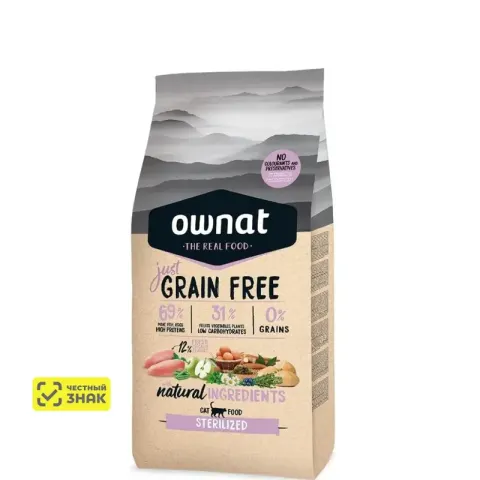 Ownat Adult Sterilized Grain Free с курицей