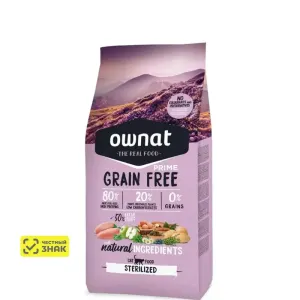 Ownat Adult Sterilized Grain Free с курицей и индейкой