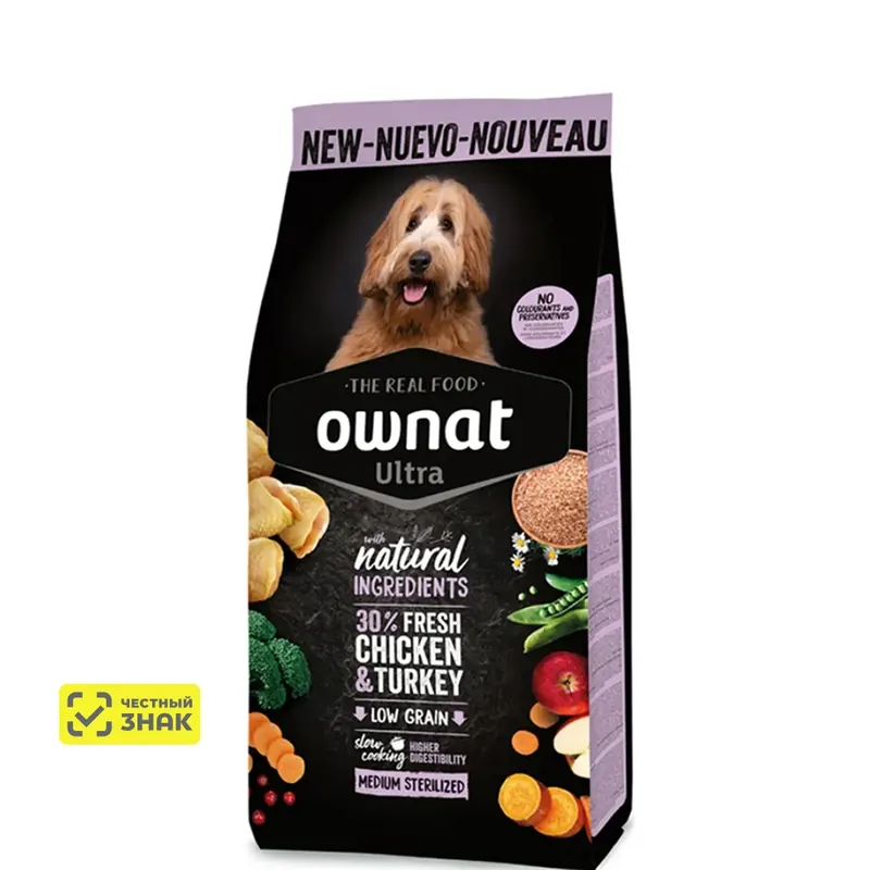 Ownat Medium Sterilized Ultra с курицей и индейкой