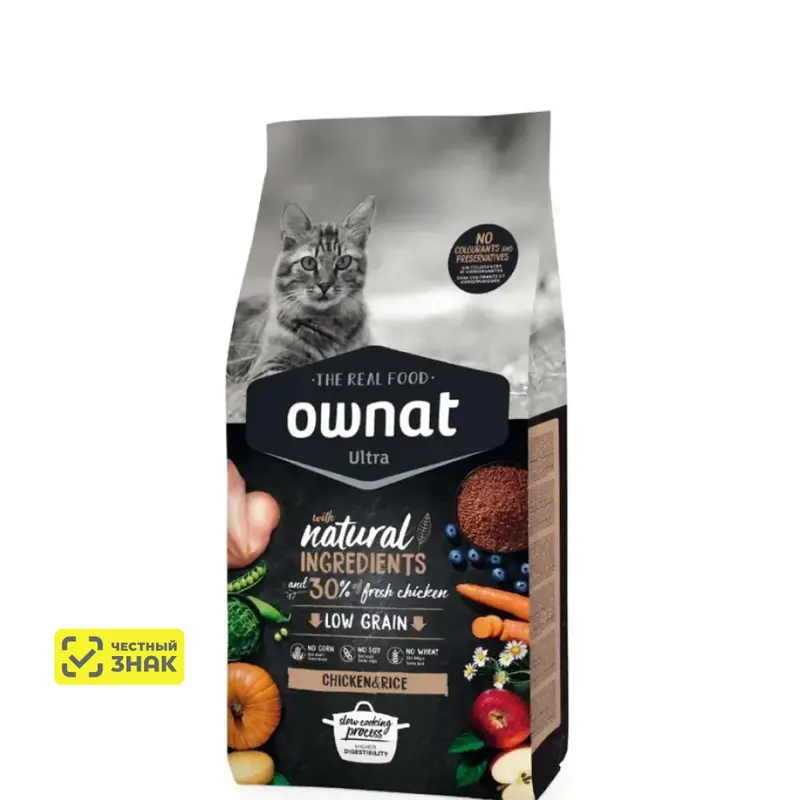 Ownat Ultra для кошек с курицей и рисом
