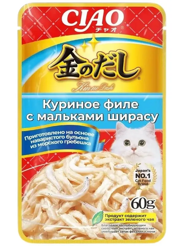 Inaba Chiao Kinnodashi с куриным филе и мальками ширасу