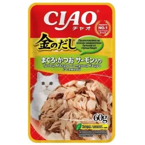 Inaba Chiao Kinnodashi с тунцом Магуро, Кацуо и сёмгой