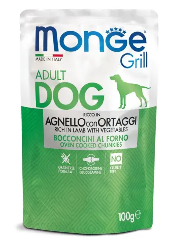 Monge Dog Grill паучи с ягнёнком и овощами