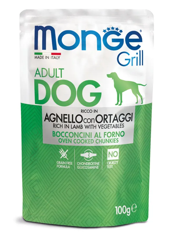 Monge Dog Grill паучи с ягнёнком и овощами