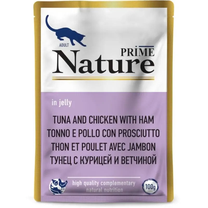 Prime Nature паучи с тунцом, курицей и ветчиной