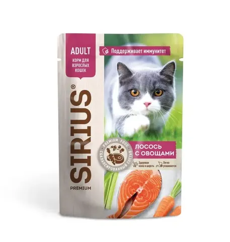 Sirius кусочки в соусе с лососем и овощами