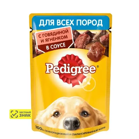 Pedigree влажный корм для взрослых собак с говядиной и ягнёнком