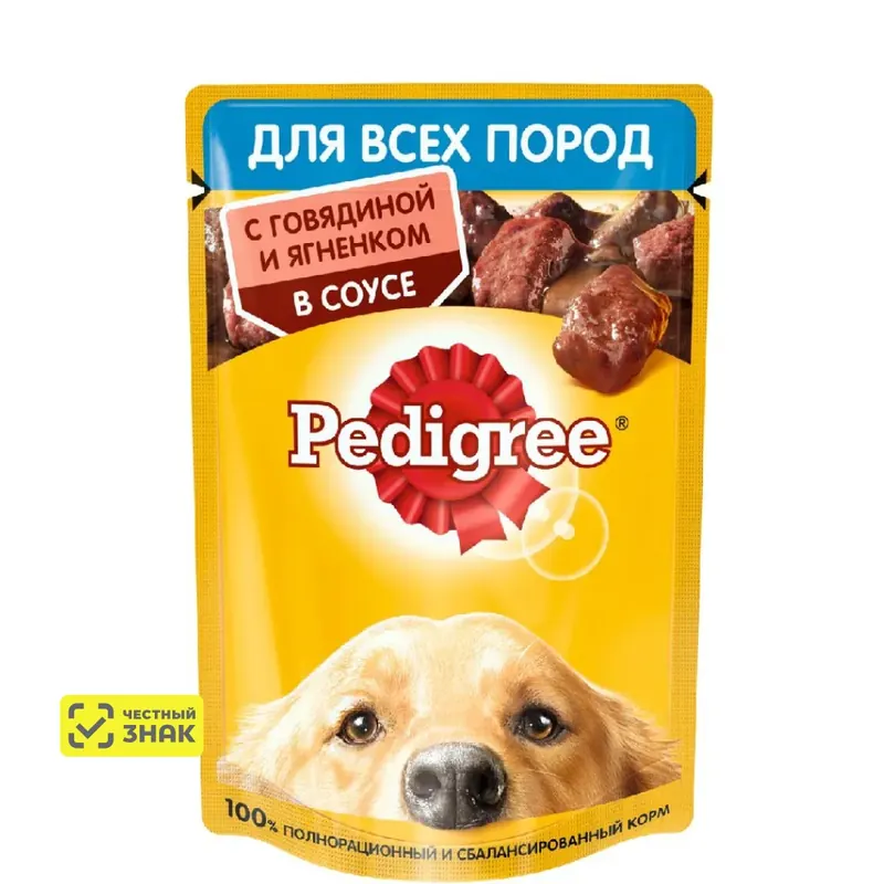 Pedigree влажный корм для взрослых собак с говядиной и ягнёнком