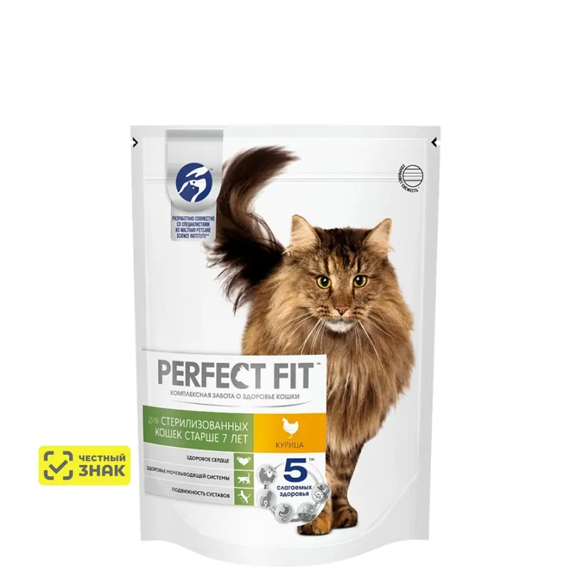 Perfect Fit Sterilised 7+ с курицей для пожилых кошек