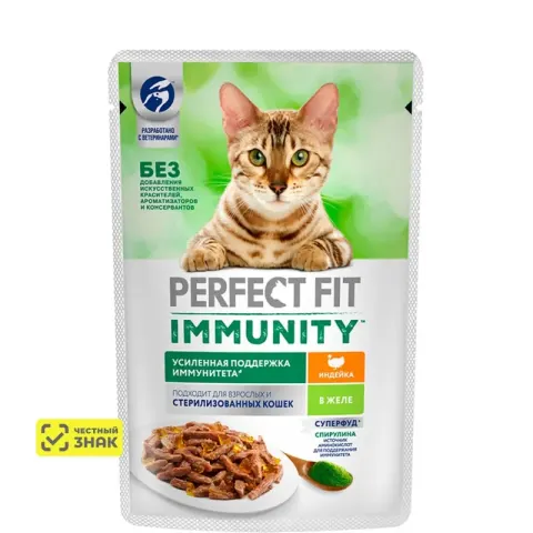 Perfect Fit влажный корм с индейкой в желе со спирулиной
