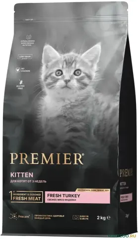 Premier для котят и кормящих кошек со свежей индейкой