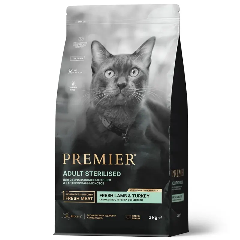 Premier Sterilized с ягнёнком и индейкой для кошек