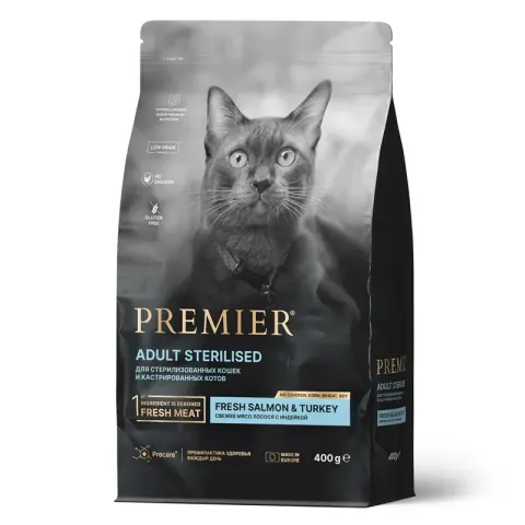 Premier Sterilized с лососем и индейкой