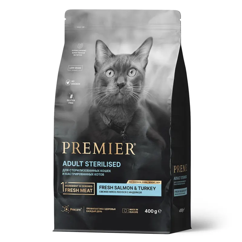 Premier Sterilized с лососем и индейкой