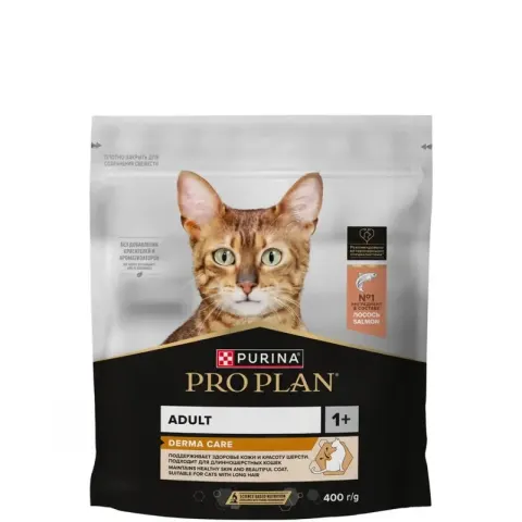Pro Plan Derma Care с лососем для здоровья шерсти и кожи