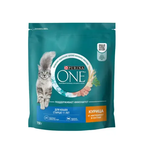 Purina ONE для кошек старше 11 лет с курицей