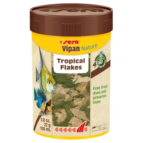 Sera Vipan Nature — хлопья с рыбной мукой и спирулиной