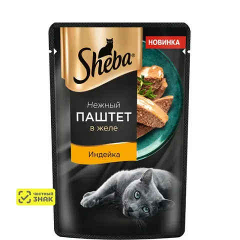 Sheba паштет из индейки в желе для кошек