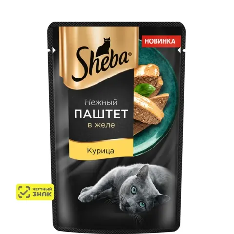 Sheba паштет из курицы в желе для взрослых кошек