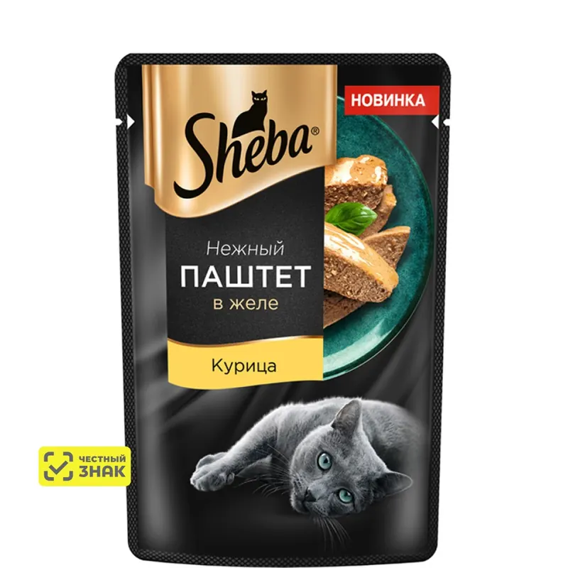 Sheba паштет из курицы в желе для взрослых кошек