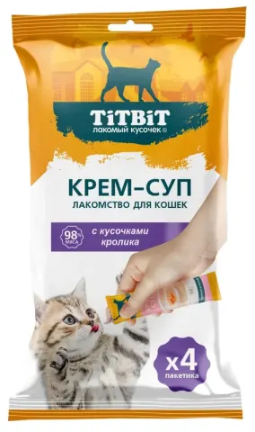 TiTBiT Крем-суп с кроликом для кошек