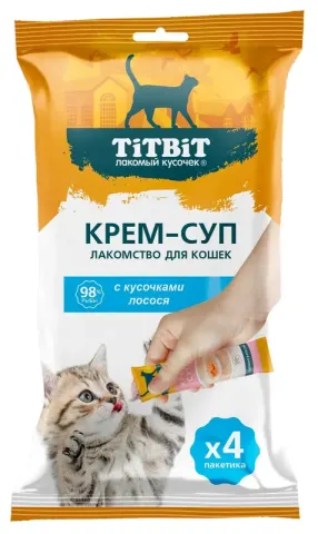 TiTBiT Крем-суп с лососем для кошек