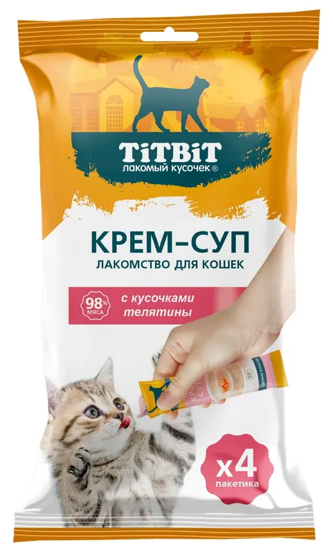 TiTBiT Крем-суп для кошек с телятиной