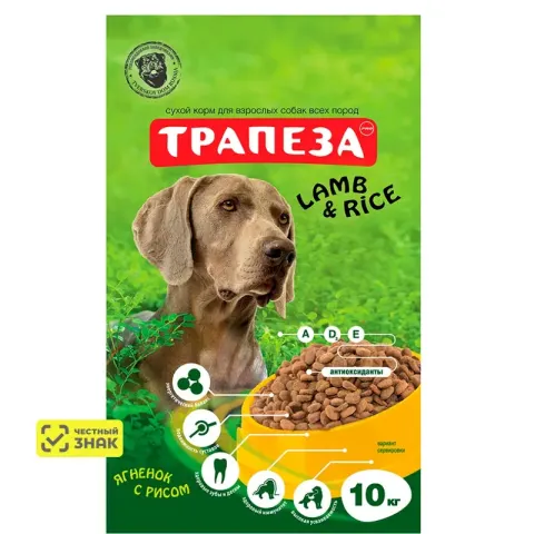 Трапеза Lamb and Rice для взрослых собак