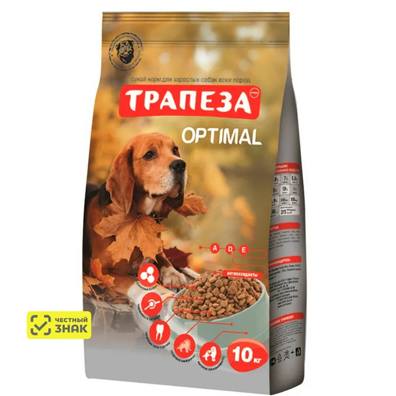 Трапеза Optimal для взрослых собак с говядиной