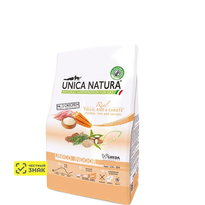 UNICA Natura Indoor с курицей, морковью и рисом