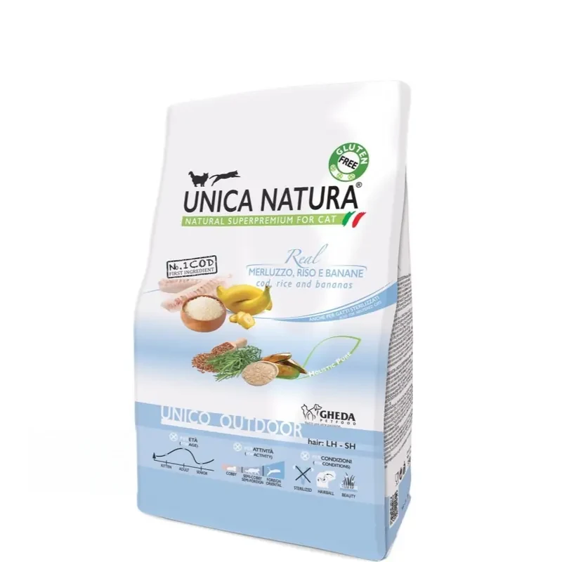 UNICA Natura Outdoor с треской, рисом и бананами