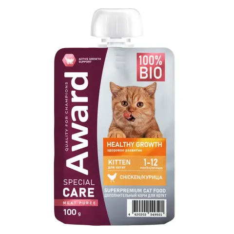 Award Special Care Healthy Growth пюре для котят с курицей