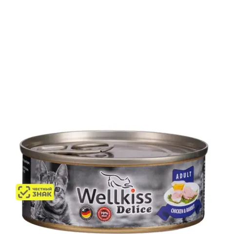 Wellkiss Delice с цыплёнком и кроликом для кошек