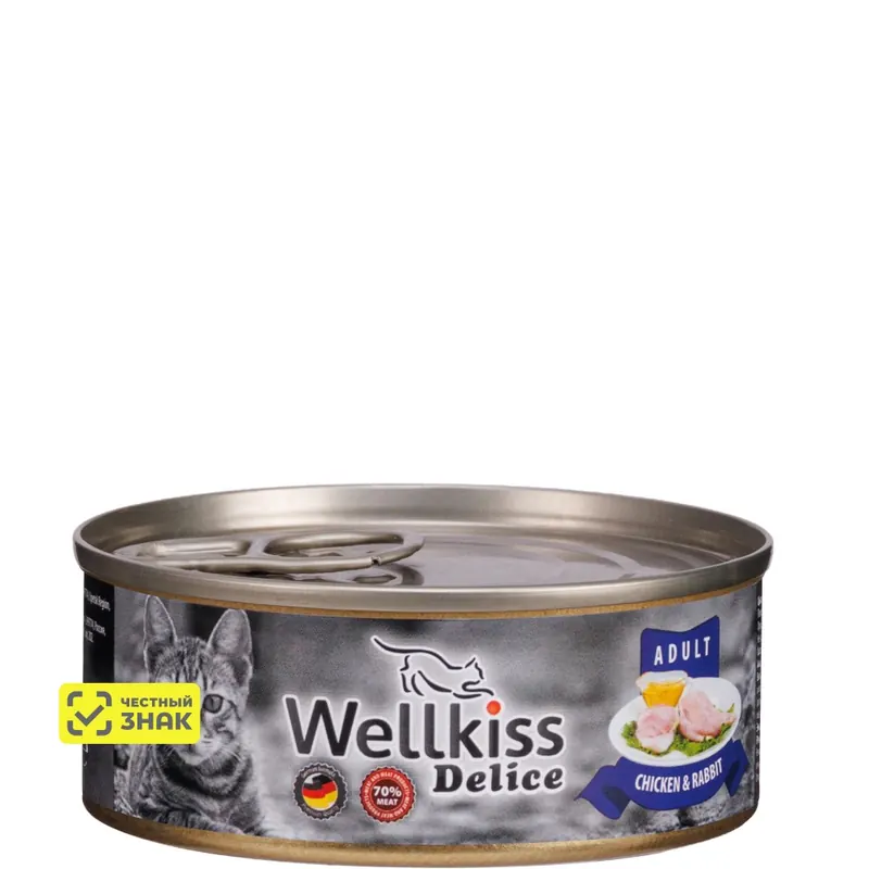 Wellkiss Delice с цыплёнком и кроликом для кошек