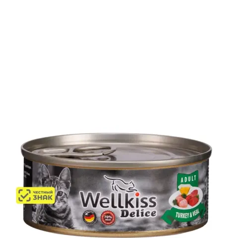 Wellkiss Delice индейка и телятина для кошек