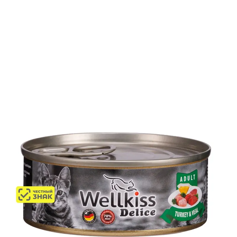 Wellkiss Delice индейка и телятина для кошек