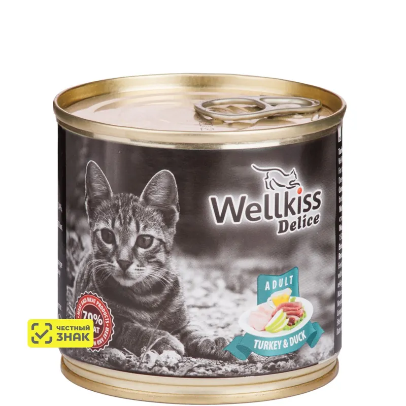 Wellkiss Delice с индейкой и уткой для кошек