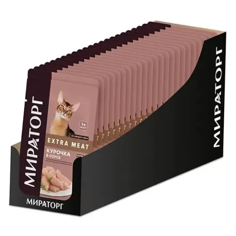 Winner Extra Meat Кусочки с курицей в соусе для кошек