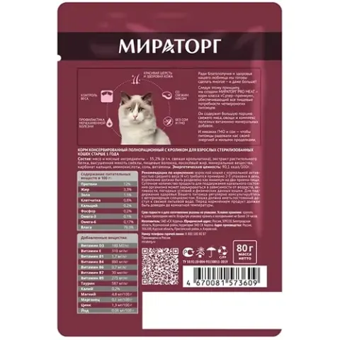 Winner Pro Meat с кроликом для стерилизованных кошек