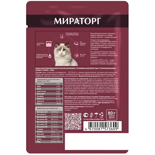 Winner Pro Meat с кроликом для стерилизованных кошек