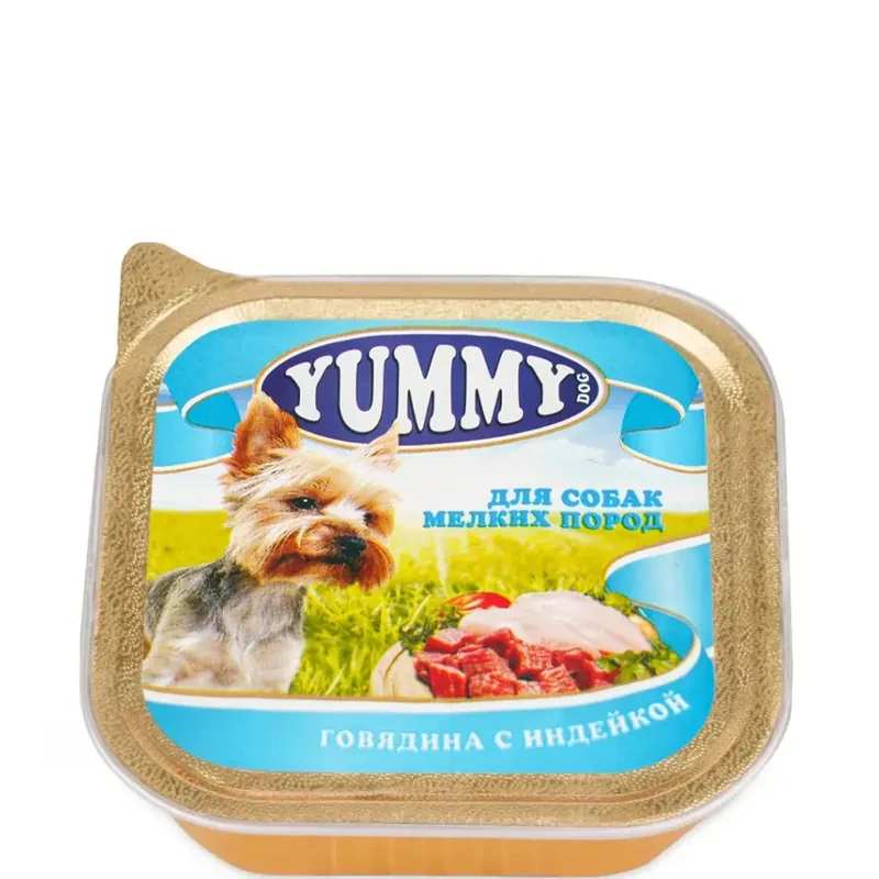 Yummy влажный корм с говядиной и сердцем для мелких пород